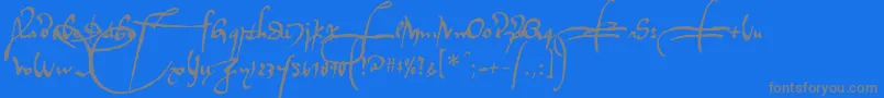 Regalloaplaya-Schriftart – Graue Schriften auf blauem Hintergrund