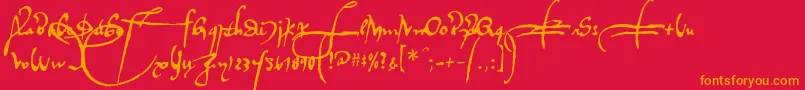 フォントRegalloaplaya – 赤い背景にオレンジの文字