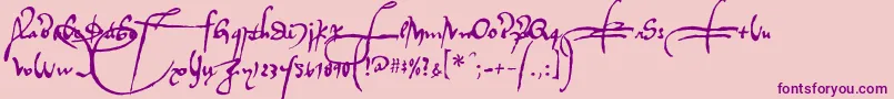 Czcionka Regalloaplaya – fioletowe czcionki na różowym tle
