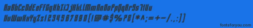 fuente SfPiezolectricInlineOblique – Fuentes Negras Sobre Fondo Azul