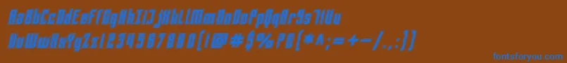 SfPiezolectricInlineOblique Font – Blue Fonts on Brown Background