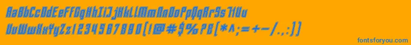SfPiezolectricInlineOblique Font – Blue Fonts on Orange Background
