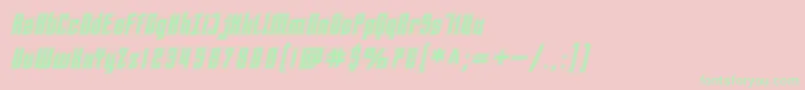 SfPiezolectricInlineOblique Font – Green Fonts on Pink Background