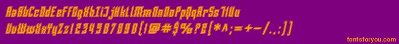 Шрифт SfPiezolectricInlineOblique – оранжевые шрифты на фиолетовом фоне