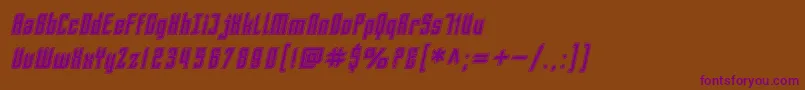 SfPiezolectricInlineOblique Font – Purple Fonts on Brown Background