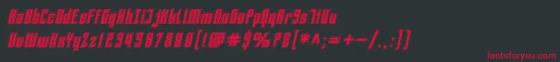 SfPiezolectricInlineOblique Font – Red Fonts on Black Background