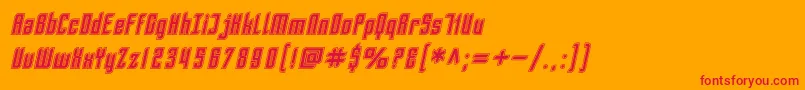 SfPiezolectricInlineOblique-fontti – punaiset fontit oranssilla taustalla