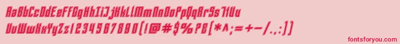 Шрифт SfPiezolectricInlineOblique – красные шрифты на розовом фоне