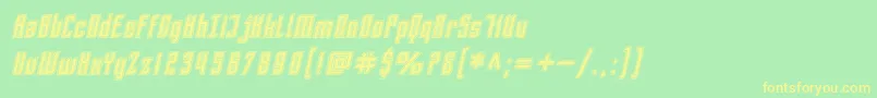 Шрифт SfPiezolectricInlineOblique – жёлтые шрифты на зелёном фоне