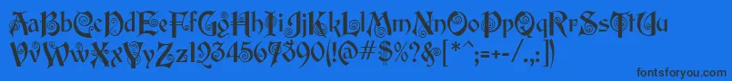 フォントEdisonMf – 黒い文字の青い背景