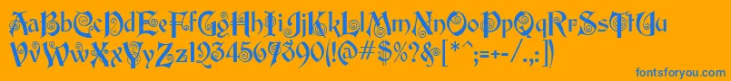 EdisonMf Font – Blue Fonts on Orange Background