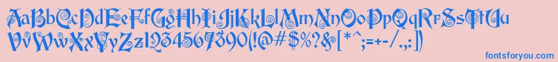 EdisonMf Font – Blue Fonts on Pink Background