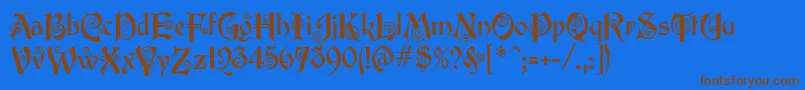 EdisonMf Font – Brown Fonts on Blue Background
