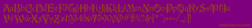Fonte EdisonMf – fontes marrons em um fundo roxo