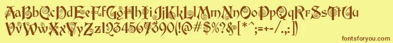 EdisonMf Font – Brown Fonts on Yellow Background