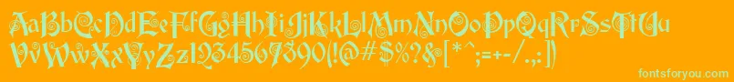 EdisonMf Font – Green Fonts on Orange Background