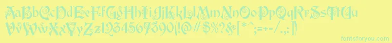 EdisonMf-Schriftart – Grüne Schriften auf gelbem Hintergrund