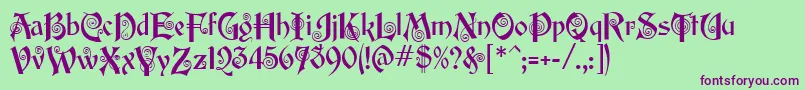 EdisonMf Font – Purple Fonts on Green Background