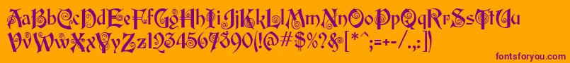 EdisonMf Font – Purple Fonts on Orange Background
