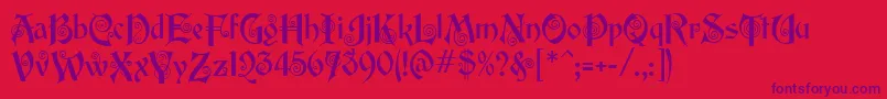 EdisonMf Font – Purple Fonts on Red Background