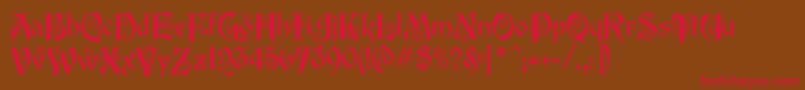 EdisonMf-Schriftart – Rote Schriften auf braunem Hintergrund