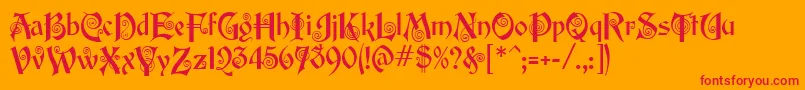 EdisonMf Font – Red Fonts on Orange Background