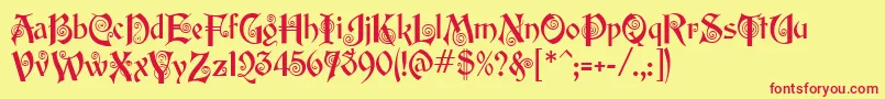 EdisonMf Font – Red Fonts on Yellow Background