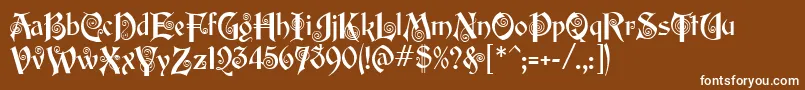 Fonte EdisonMf – fontes brancas em um fundo marrom