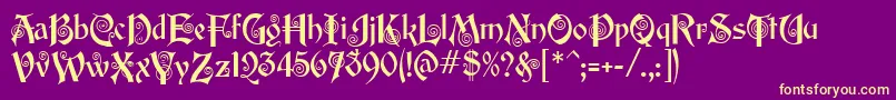 フォントEdisonMf – 紫の背景に黄色のフォント