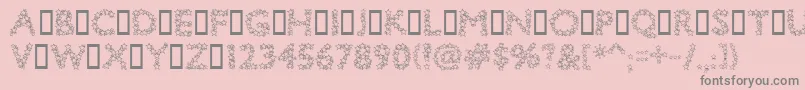 Bingo-Schriftart – Graue Schriften auf rosa Hintergrund