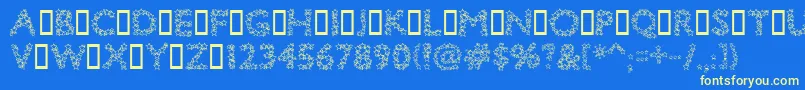 Bingo Font – Yellow Fonts on Blue Background