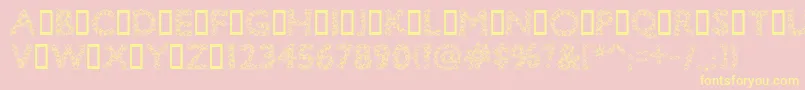 Bingo Font – Yellow Fonts on Pink Background