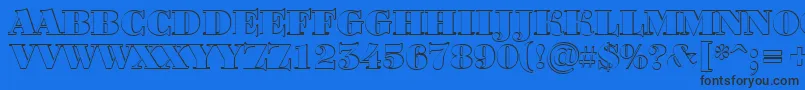 Bodoni7-Schriftart – Schwarze Schriften auf blauem Hintergrund