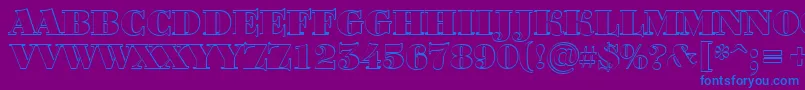 Bodoni7-Schriftart – Blaue Schriften auf violettem Hintergrund