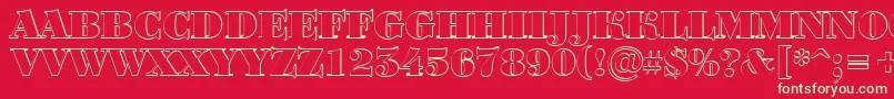 フォントBodoni7 – 赤い背景に緑の文字