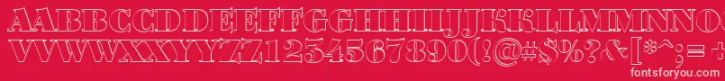 Bodoni7-Schriftart – Rosa Schriften auf rotem Hintergrund