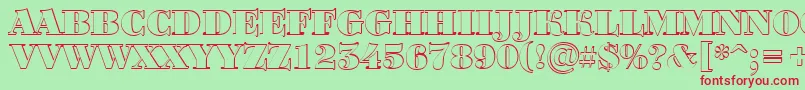 Шрифт Bodoni7 – красные шрифты на зелёном фоне