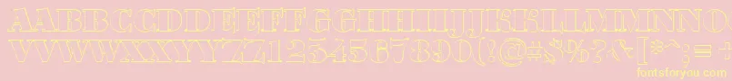 Bodoni7-Schriftart – Gelbe Schriften auf rosa Hintergrund