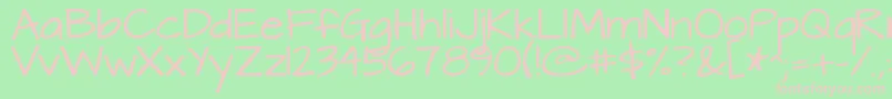 Architectsdaughter Font – Pink Fonts on Green Background