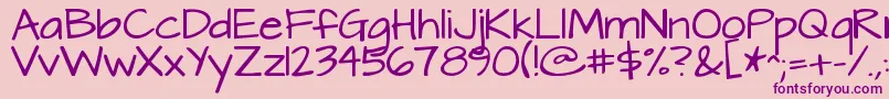 Architectsdaughter Font – Purple Fonts on Pink Background