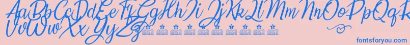 More about SunflowersTwoPersonalUse Font SunflowersTwoPersonalUse Font – Blue Fonts on Pink Background