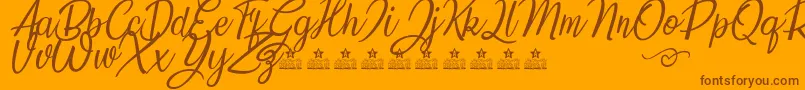 SunflowersTwoPersonalUse Font – Brown Fonts on Orange Background