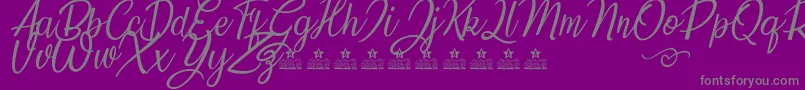 SunflowersTwoPersonalUse-Schriftart – Graue Schriften auf violettem Hintergrund