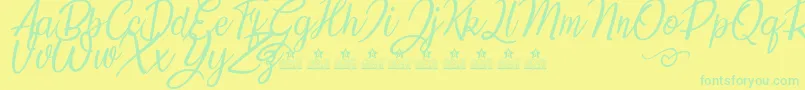SunflowersTwoPersonalUse Font – Green Fonts on Yellow Background