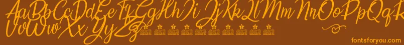 SunflowersTwoPersonalUse Font – Orange Fonts on Brown Background