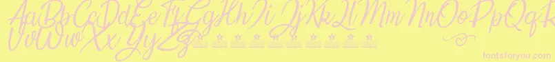 SunflowersTwoPersonalUse Font – Pink Fonts on Yellow Background