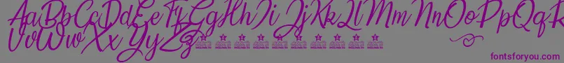 SunflowersTwoPersonalUse Font – Purple Fonts on Gray Background