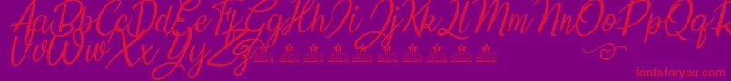 SunflowersTwoPersonalUse Font – Red Fonts on Purple Background