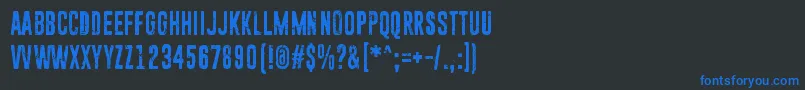 フォントSunZoomSpark – 黒い背景に青い文字