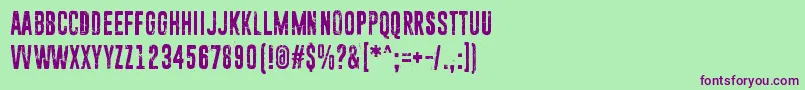 SunZoomSpark Font – Purple Fonts on Green Background